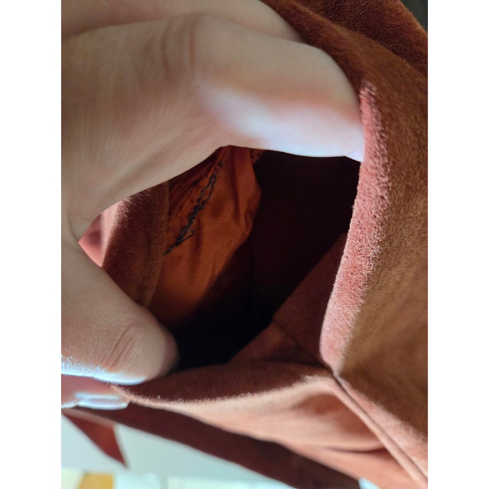 Jean Pecarel Paris 1970 penny lane Vintage Suede real fur Orange rust small - Picture 14 of 16
